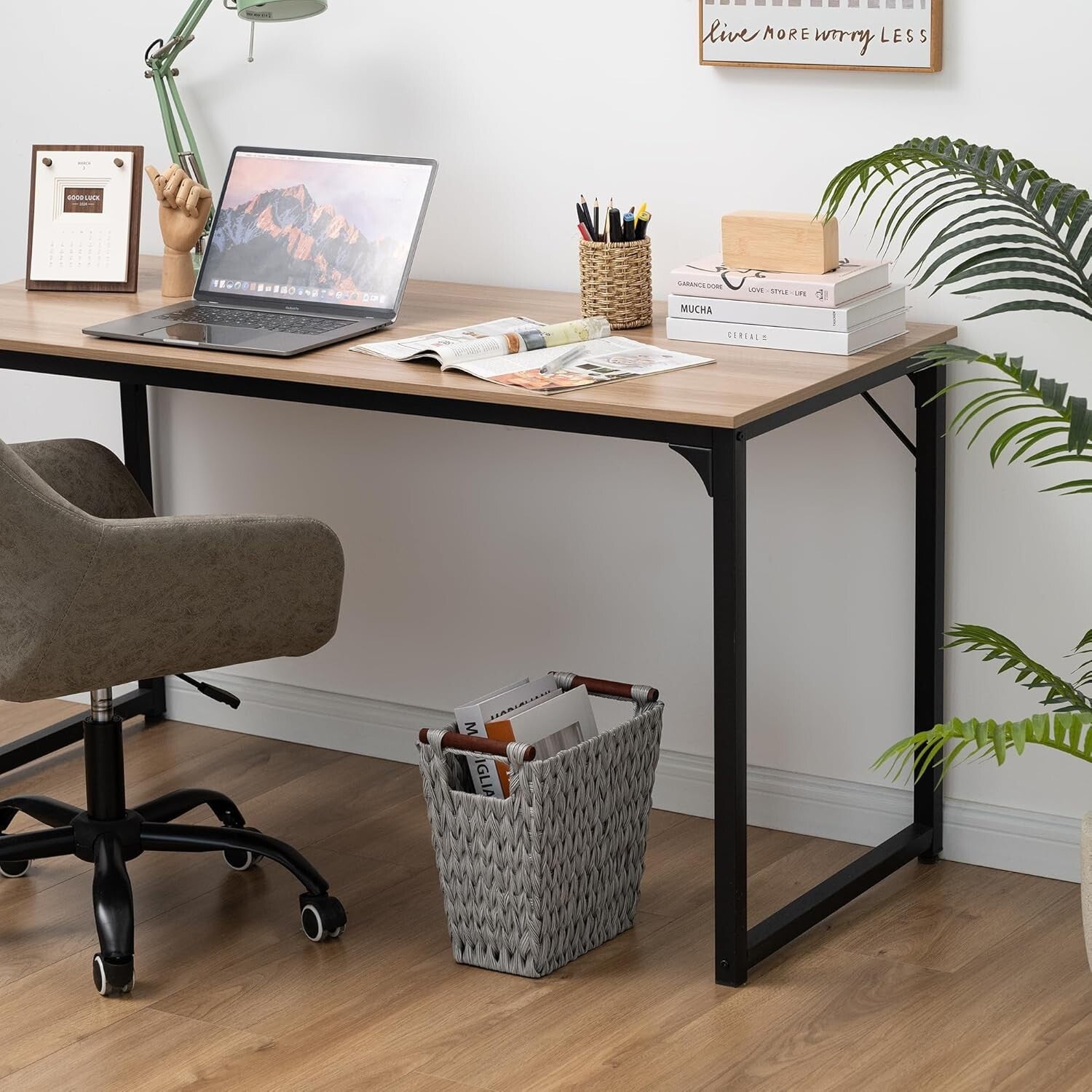 Stylish Handwoven Wicker Basket Trash Cans - Gray, 5 Gallon Capacity