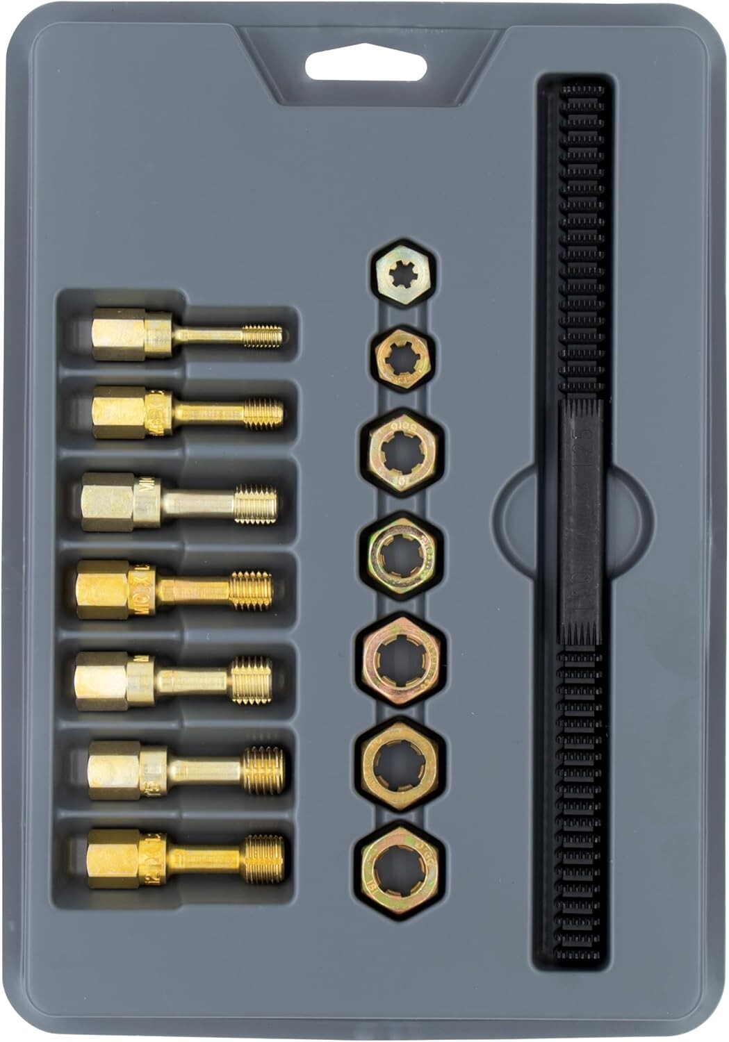 Durable 15-Pc Metric Thread Restorer Kit with Storage Tray - M6-M12 Sizes