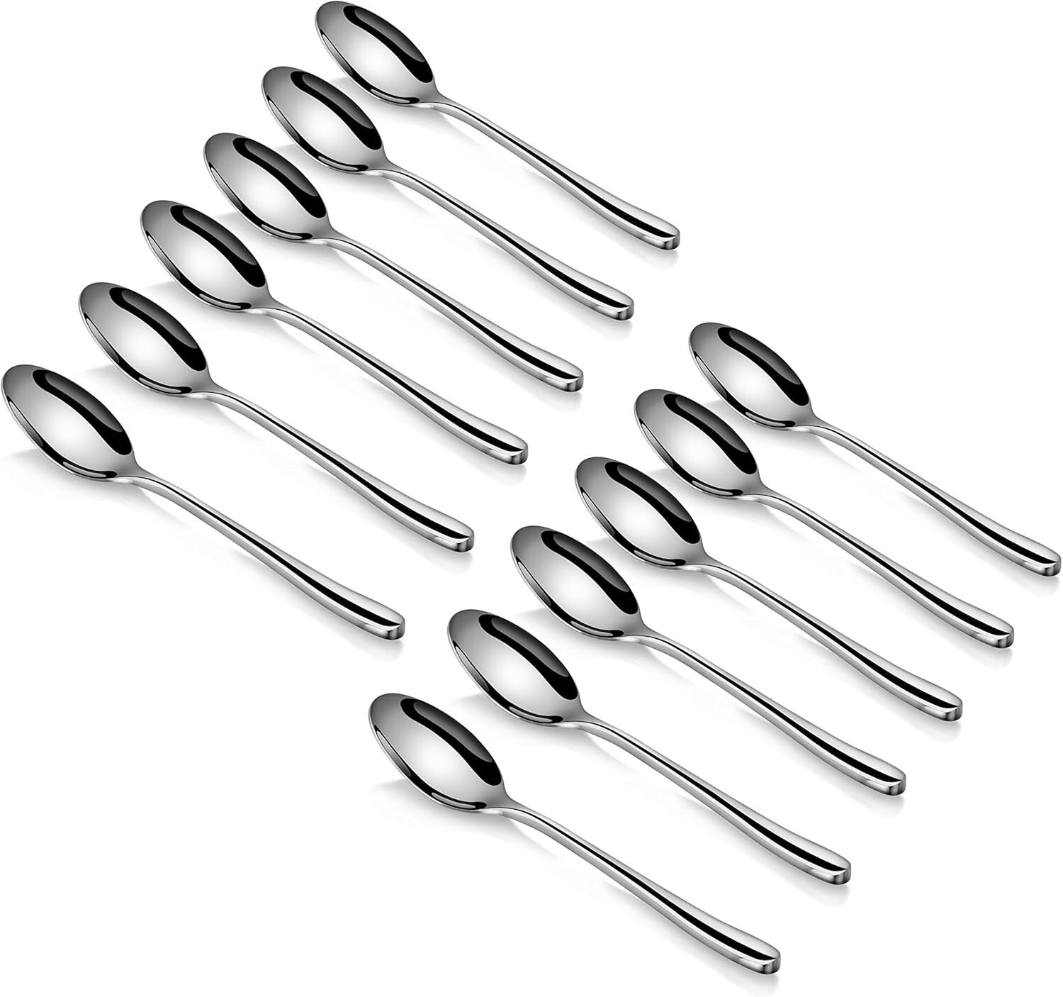 Elegant 12-Piece Stainless Steel Teaspoon Set - Classic Rain II Design