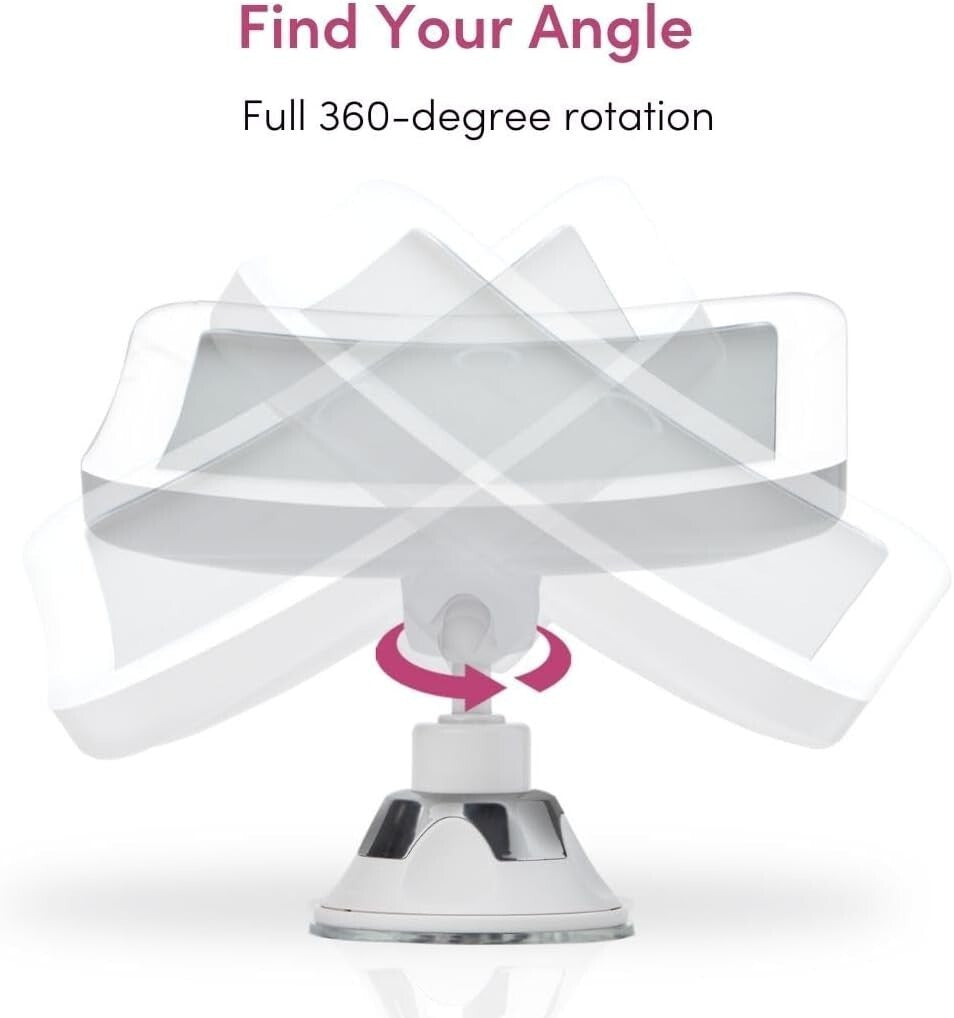 Dimmable Touch Control 10X Magnifying Mirror with 360-Degree Swivel for Easy Use