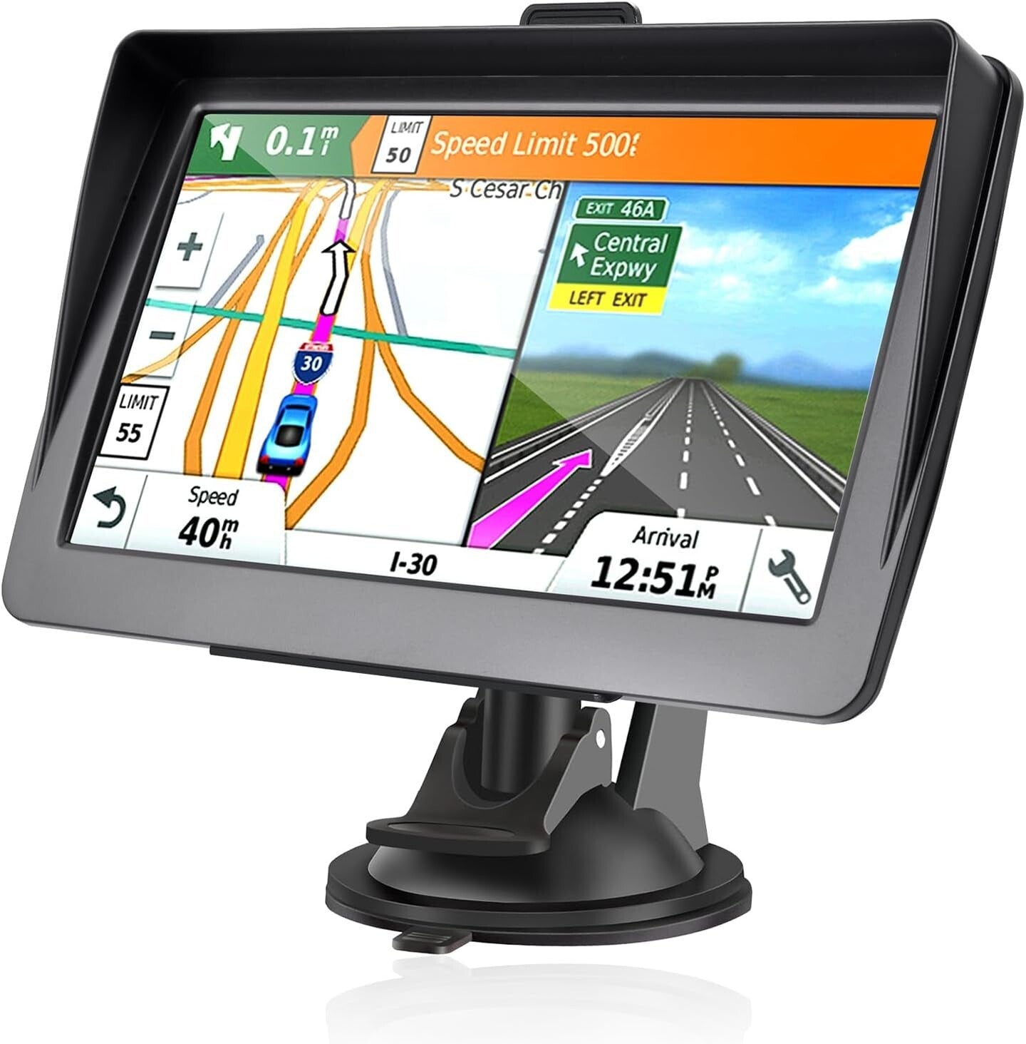 2025 GPS Navigator with 7-Inch HD Display & Lifetime Map Updates - Car Friendly
