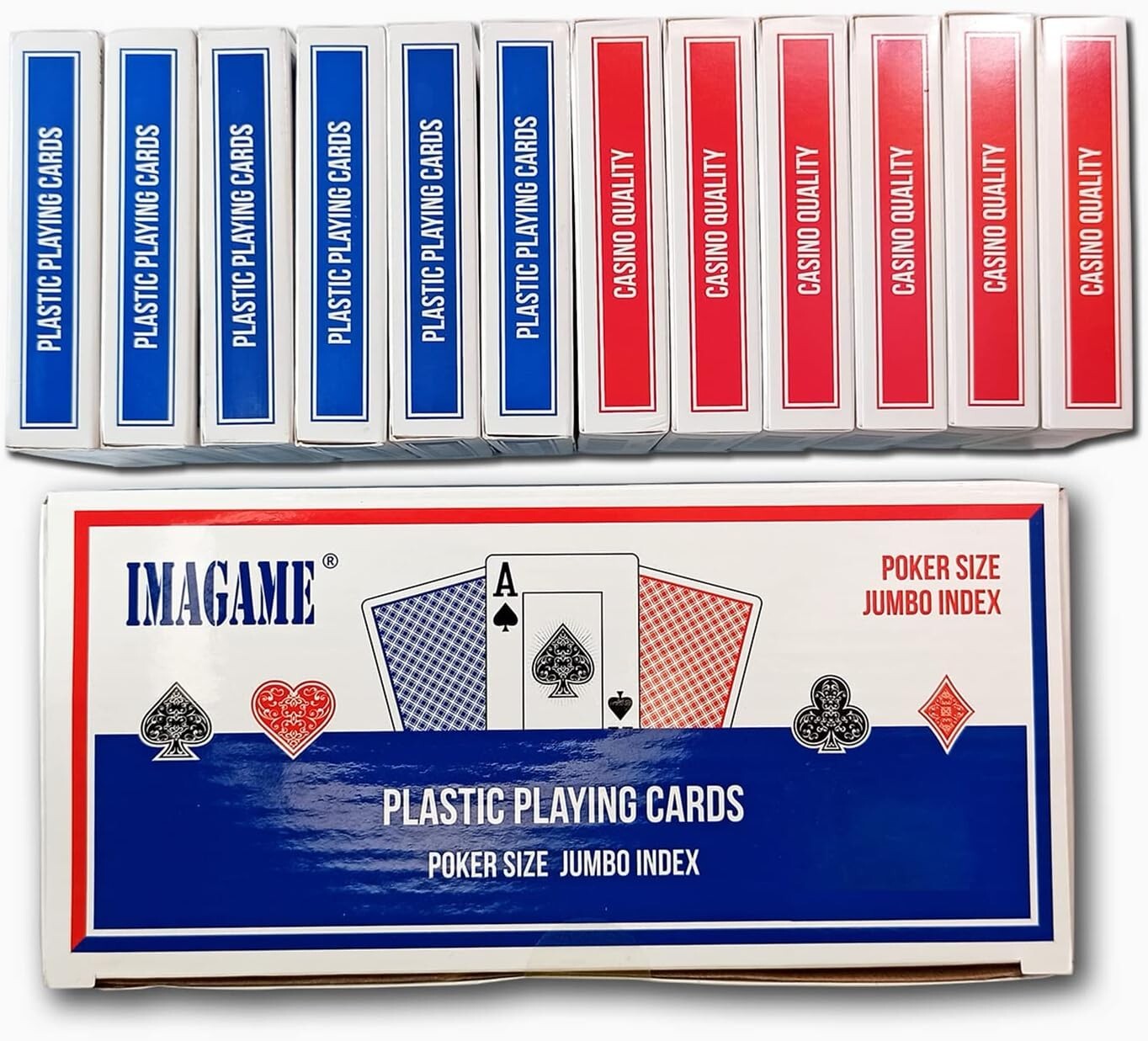 Elegant Plastic Playing Cards: Waterproof, Washable, 12 Decks Included