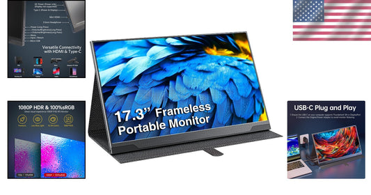 17.3-Inch FHD Portable Gaming Monitor - USB-C, HDR, FreeSync & Built-in Speakers