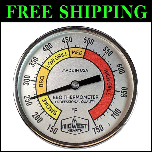 Made in USA Professional Grill Thermometer - Durable Stainless Steel Design