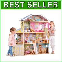 Load image into Gallery viewer, Interactive Majestic Mansion Dollhouse - 4 Levels, Elevator &amp; 34 Accessories