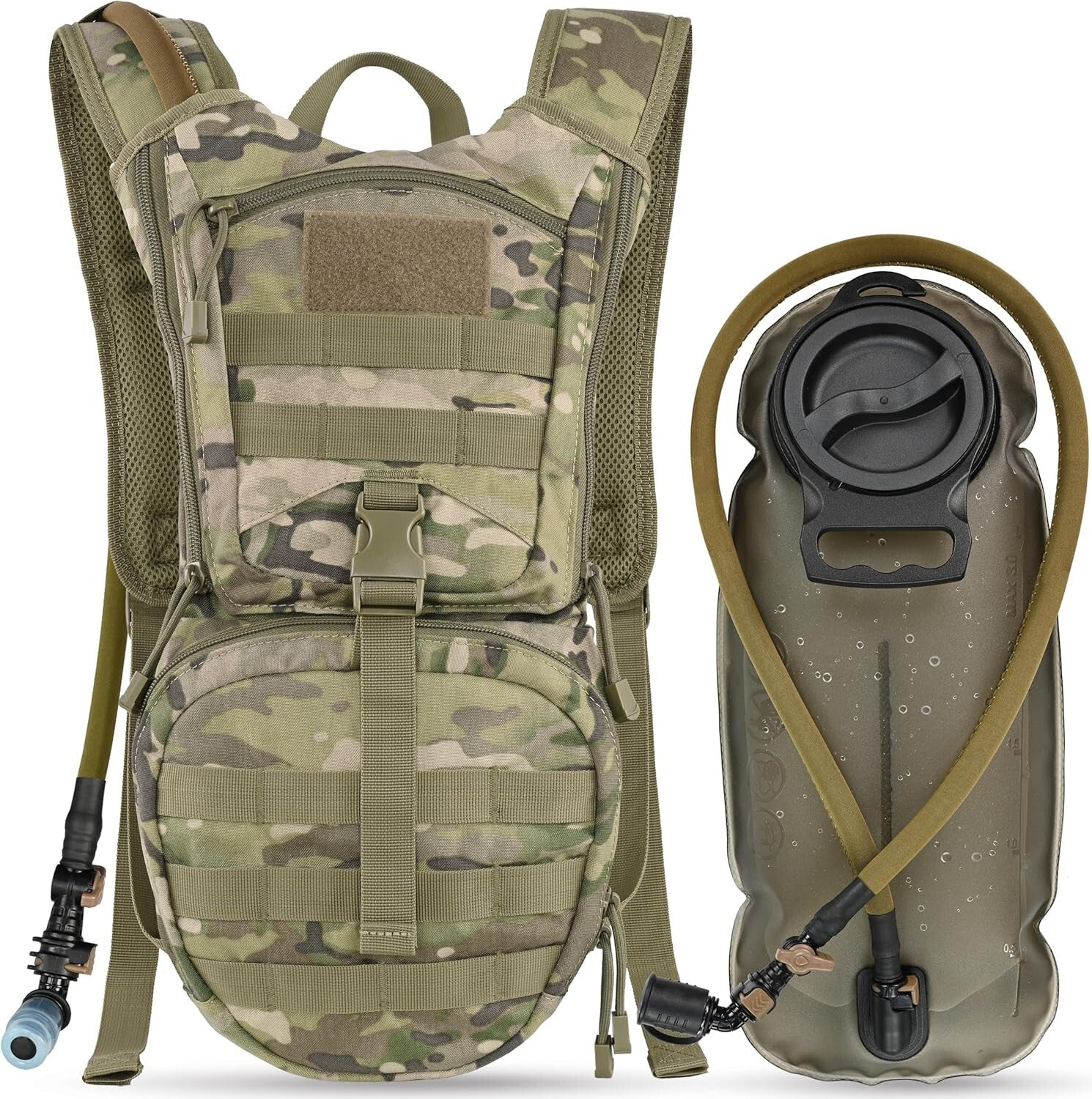 Utility Tactical Daypack with 3L Water Bladder & Streamlined Design for Outdoors