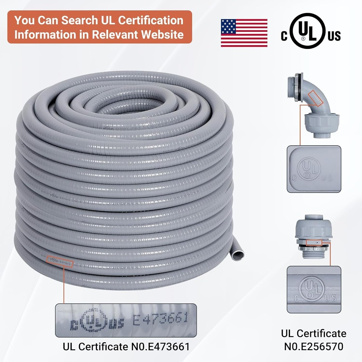 100 ft Liquid-Tight PVC Conduit Kit with Connectors for Safe Electrical Projects