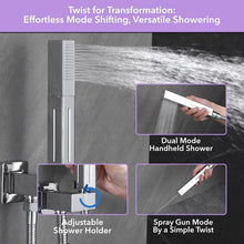 Load image into Gallery viewer, Luxurious Chrome Shower Faucet Set with Push Button Diverter &amp; Dual Shower Heads
