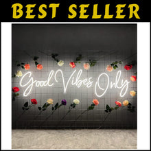 Load image into Gallery viewer, Easy Install 'Good Vibes Only' Neon Sign - 3-Piece LED Light for Unique Ambiance