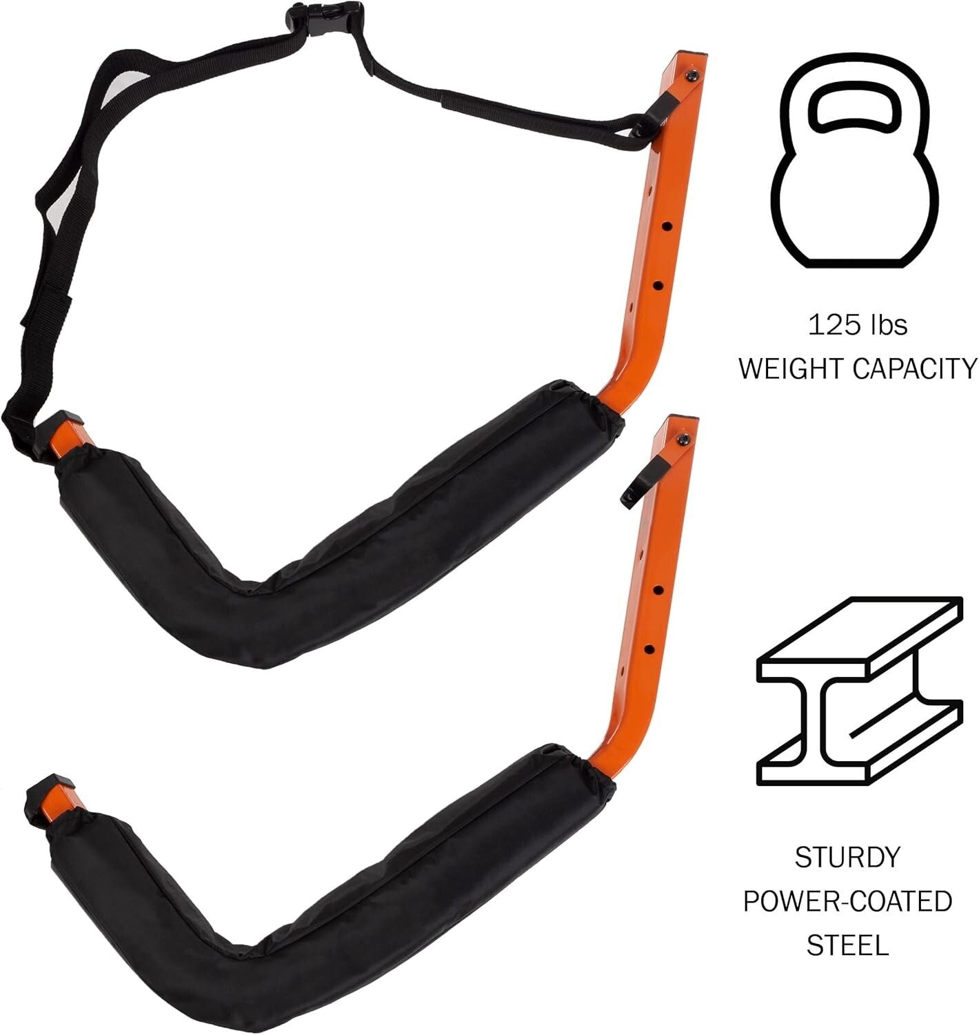 Durable Steel Kayak and Paddle Board Wall Storage - Easy Installation and Secure