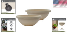 Load image into Gallery viewer, Contemporary Round Shallow Planters with Drainage for Indoor/Outdoor - Pack of 2