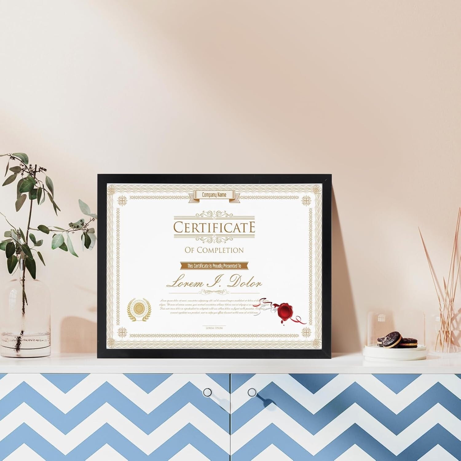 Lightweight 8.5x11 Black Picture Frame Set - Perfect for Certificates and Photos