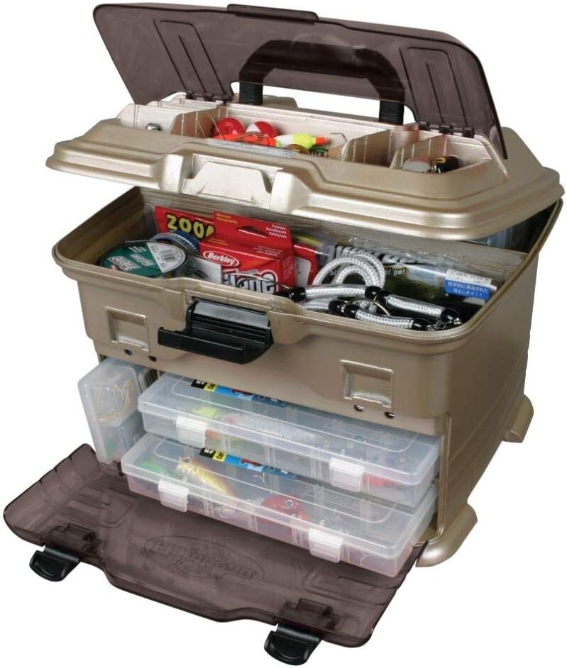Gold/Black Portable Fishing Tackle Multiloader with Tuff Tainers & Compartments