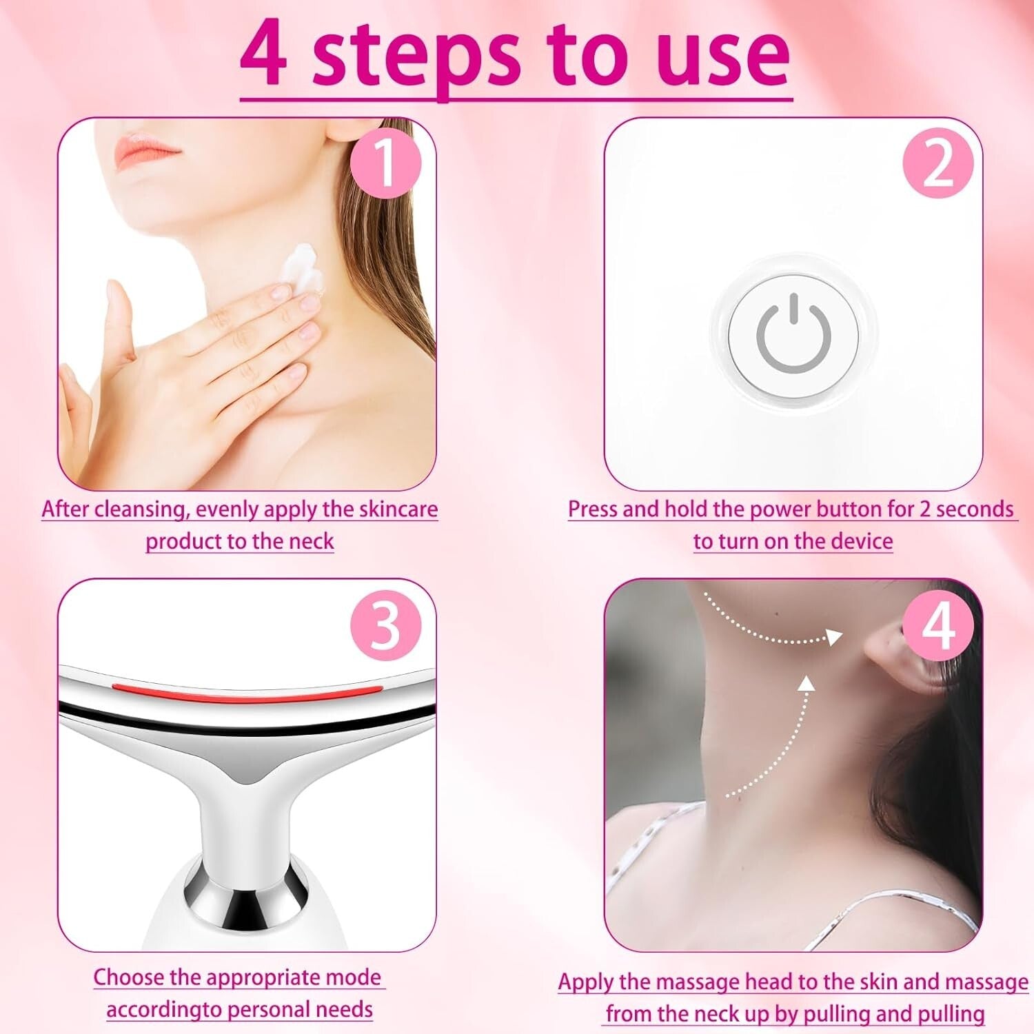 Compact Facial Massager Wand with Red Light Therapy for Radiant Skin Results