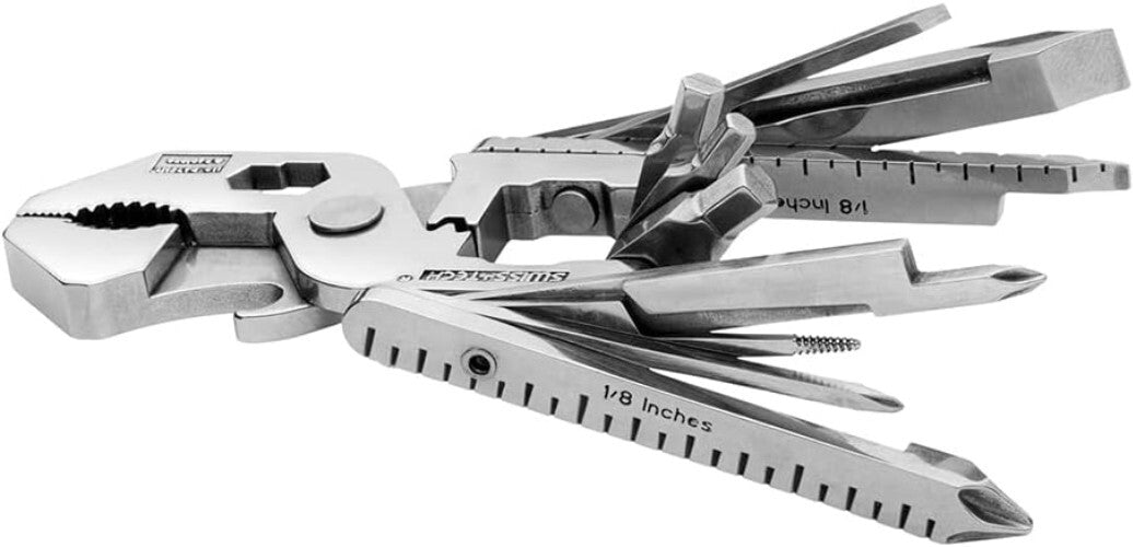Compact 22-in-1 Pocket Multi-Tool Kit - Stainless Steel with Easy Carry Design