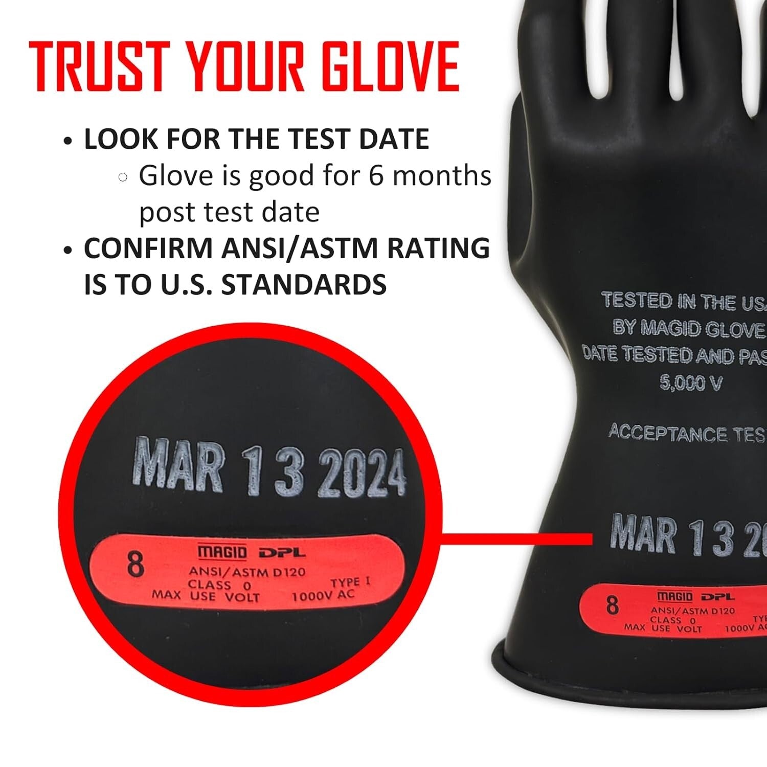 Dielectric Natural Rubber Electrician Gloves - Class 0, Enhanced Flexibility