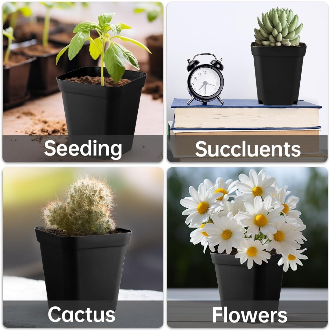 Durable 3.5 Inch Small Plant Pots - 120 Pack with Drainage Holes for Succulents