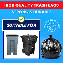 Load image into Gallery viewer, Puncture-Resistant Black Trash Bags - 55 Gallon Heavy Duty Liners, 50 Pack
