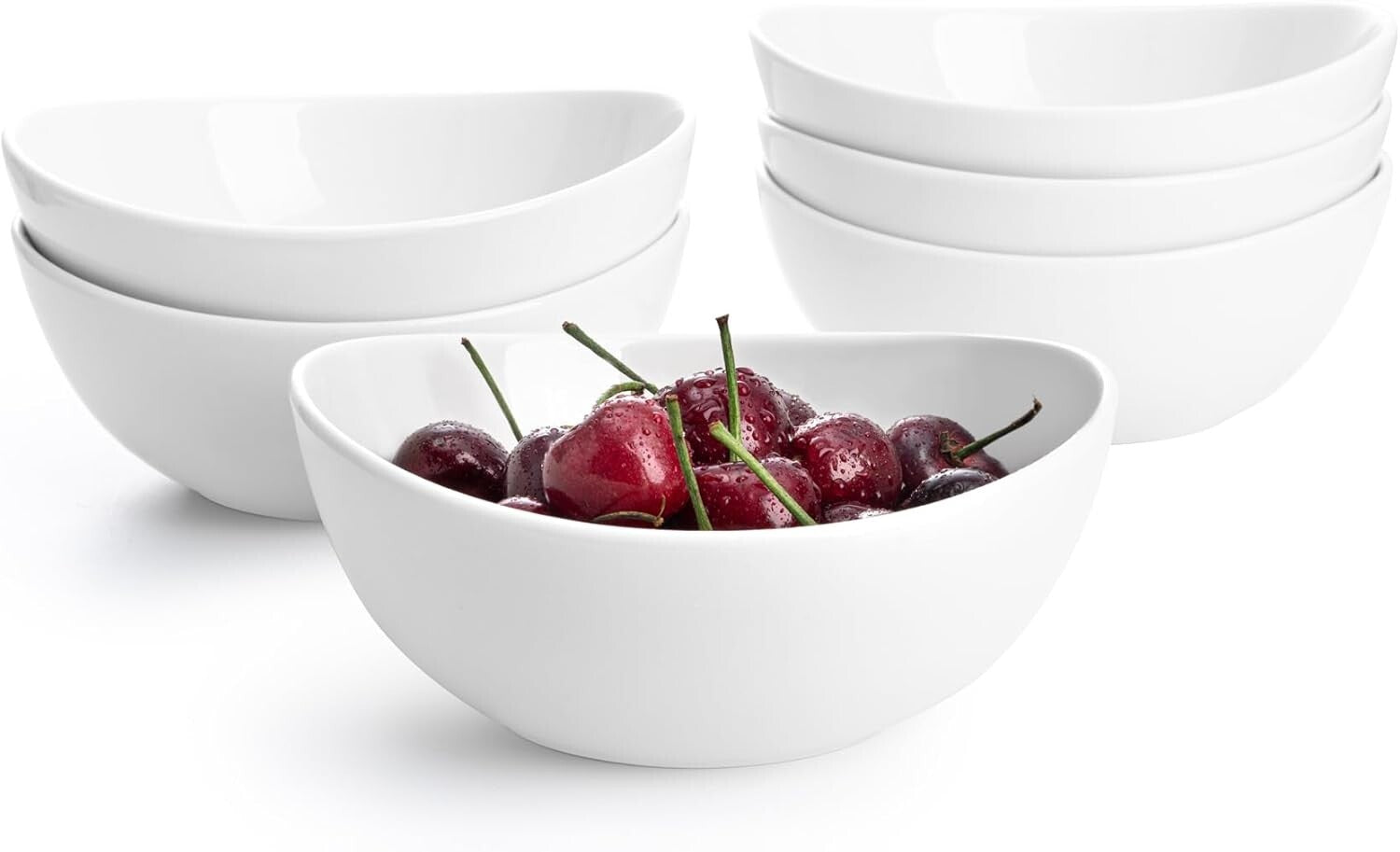 Elegant 6-Piece Porcelain Bowls, 18 oz - Microwave & Dishwasher Safe