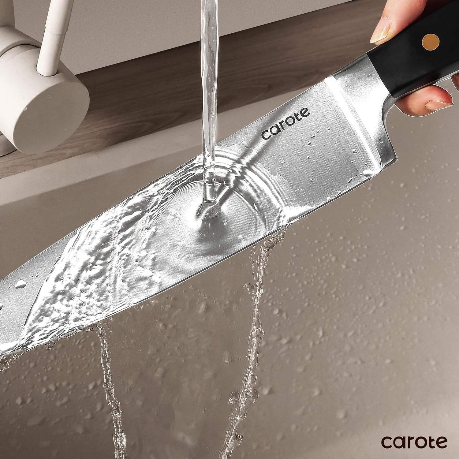 11-Piece Black Kitchen Knife Set with Magnetic Block - Razor Sharp & Ergonomic