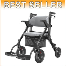 Load image into Gallery viewer, Folding 2-in-1 Walker Wheelchair for Seniors - Portable, Durable &amp; All Terrain