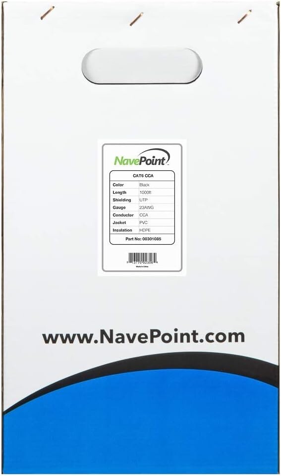 High-Speed 1000ft Cat6 Ethernet Cable - 550MHz, CCA Conductors for Home Use