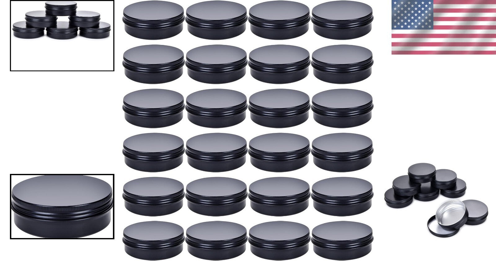50 Count 4oz Round Storage Tins with Foam Sealing Lids – Eco-Friendly & Durable