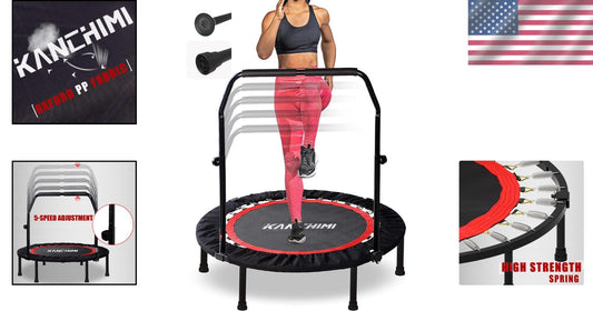 Folding Mini Fitness Trampoline with Non-Slip Handle - Ideal for Home Workouts