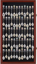 Load image into Gallery viewer, Compact Lockable 4-Tier Spoon Holder for Collectibles - Cherry Wood Finish