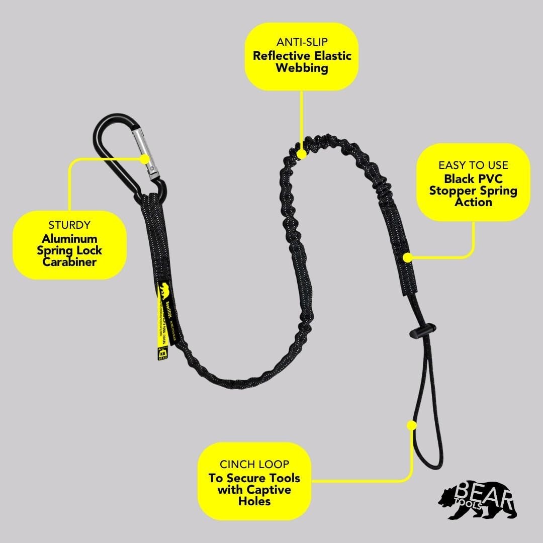 High-Strength Nylon Tool Safety Lanyard with Non-Tangling Carabiner | 10 Pack