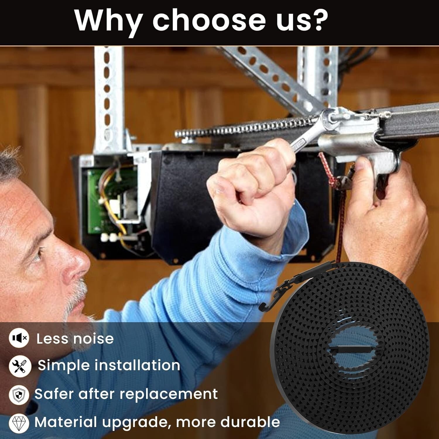 Durable and Safe 232-Inch Garage Door Belt Compatible with Liftmaster Models