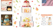 Load image into Gallery viewer, Clear Fillable Cake Riser Set with LED - 6'', 8'', 10'' for Stunning Displays