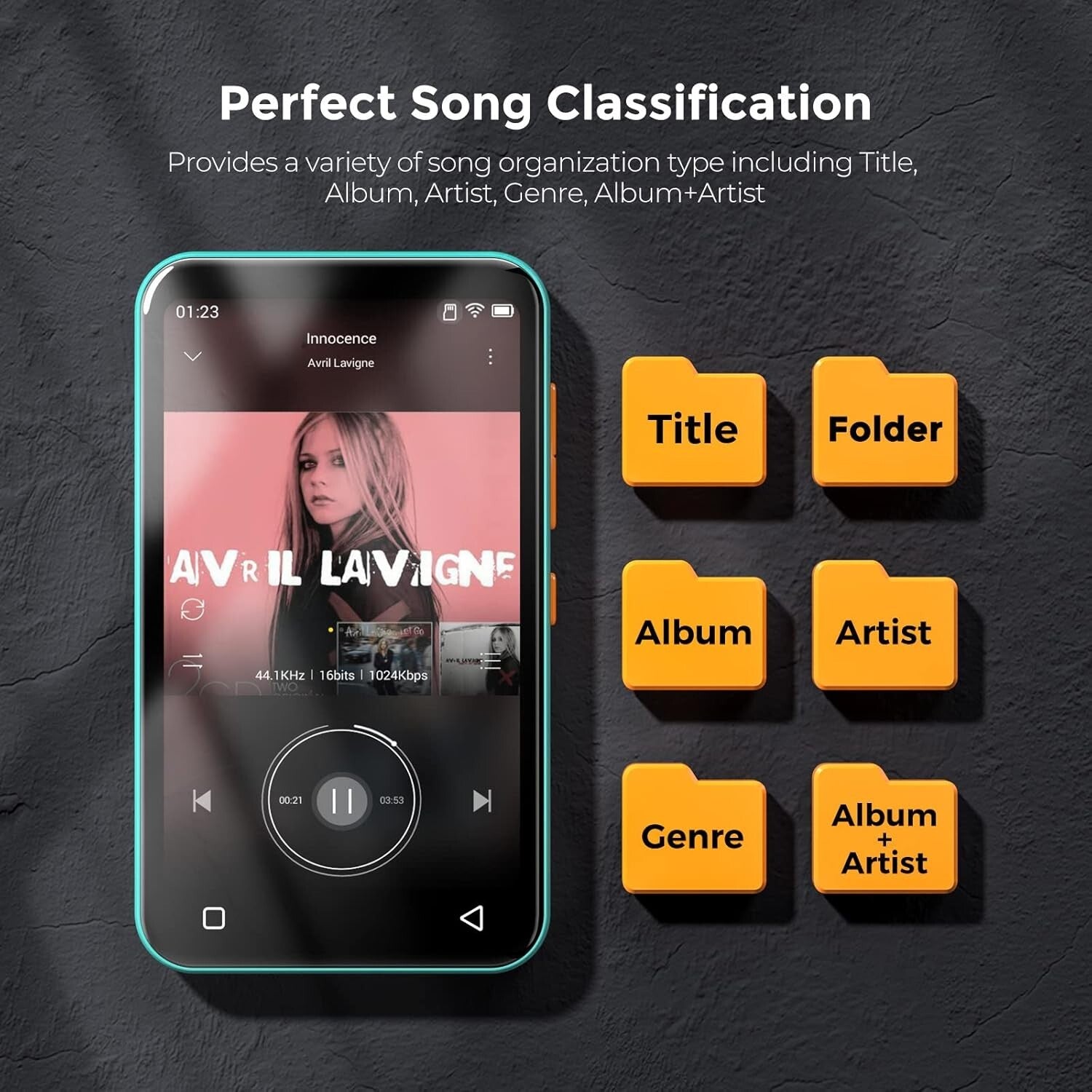 High-Resolution 72GB Bluetooth MP3 Player with Video Playback & Voice Recorder