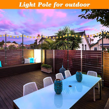 Load image into Gallery viewer, Metal String Light Poles for Outdoor Lighting - Waterproof &amp; All Season Use