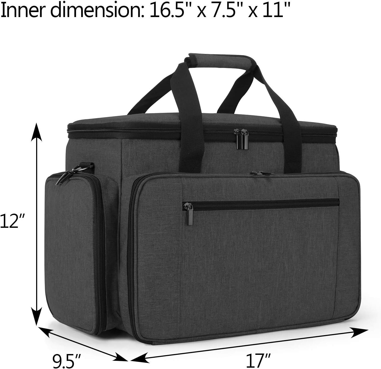 Black Sewing Machine Travel Case - Extra Protection with Multi-Storage Options
