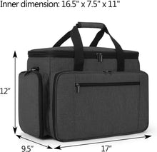 Load image into Gallery viewer, Black Sewing Machine Travel Case - Extra Protection with Multi-Storage Options