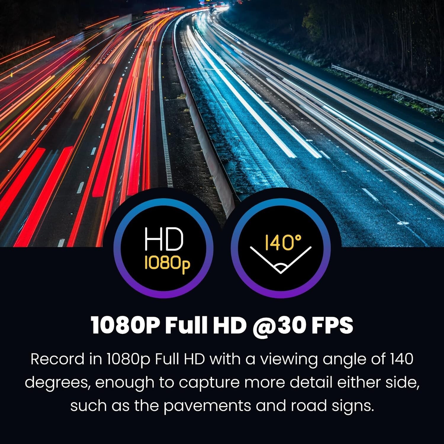 High-Quality 1080p Dash Cam with G-Sensor & Night Vision - Essential Car Safety