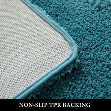 Load image into Gallery viewer, Ultra Absorbent Teal Bath Mats Set - 3-Piece Soft Microfiber for Comfort