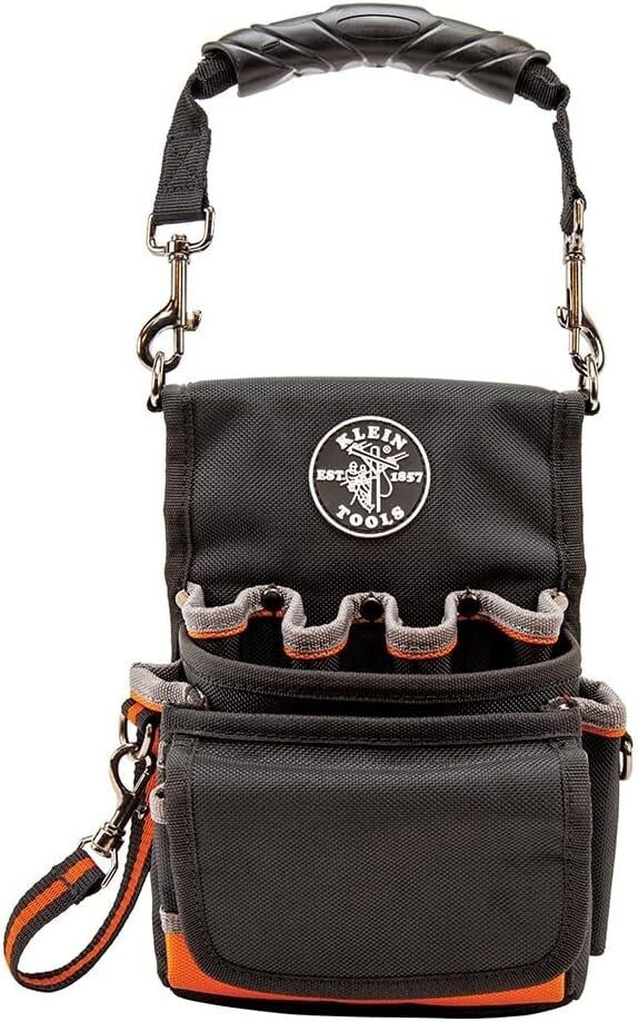 Professional-Grade Tool Pouch with 9 Pockets & Shoulder Strap for Versatility