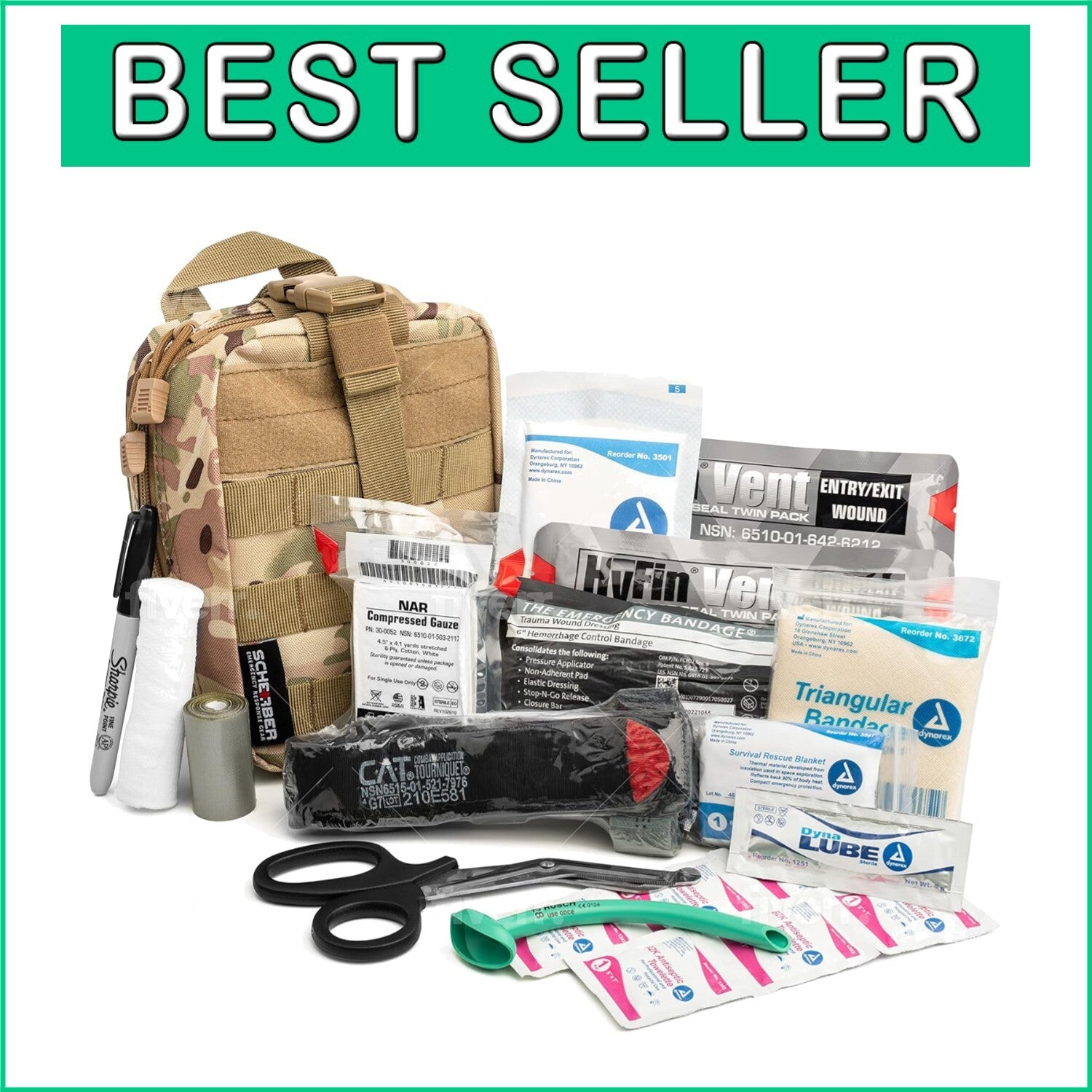 Complete Tactical IFAK Kit - Fully Stocked MOLLE Pouch for Emergency Wound Care