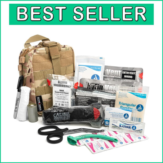 Complete Tactical IFAK Kit - Fully Stocked MOLLE Pouch for Emergency Wound Care