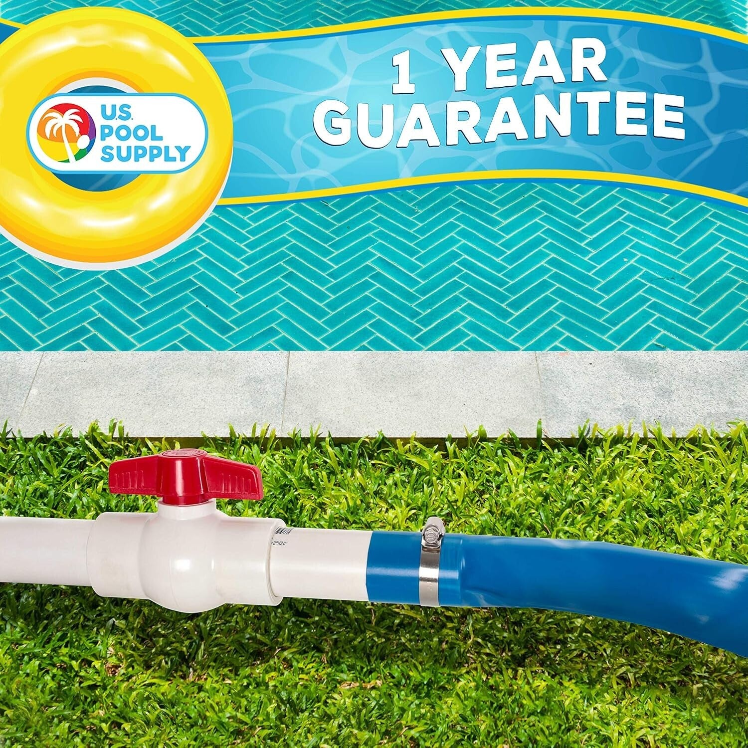 Heavy-Duty Pool Backwash Hose 2" x 100' with Clamp - Flexible Drainage Solution