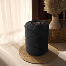 Load image into Gallery viewer, Versatile 5mm Twisted Black Cotton Rope - 328 Yards for Crafting and Decor