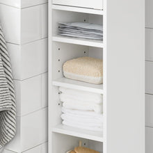 Load image into Gallery viewer, Space-Saving White Storage Cabinet with Two Doors and 6 Shelves for Bathrooms