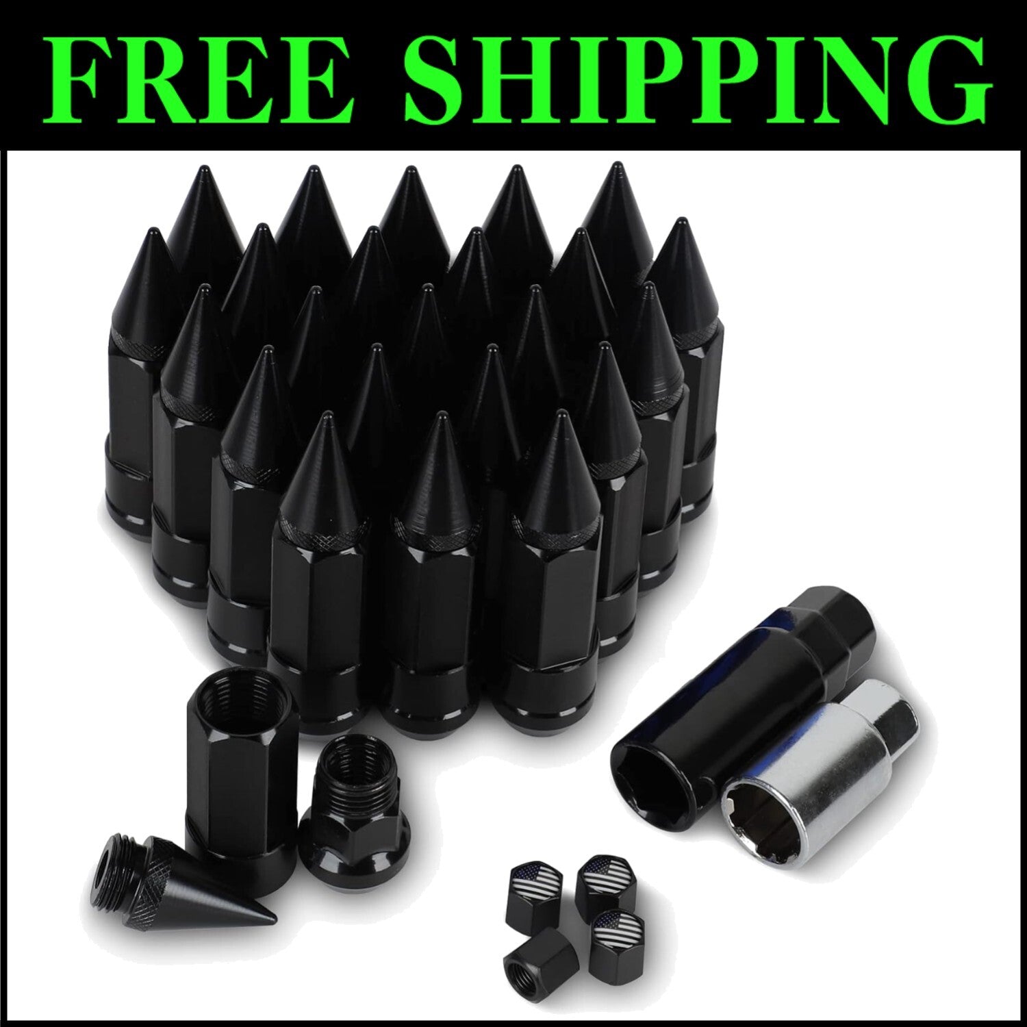 Durable 24PC M14X1.5 Lug Nuts Kit - Anti-Theft Alloy with Spline Keys Included