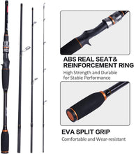 Load image into Gallery viewer, 4-Piece Medium Heavy Fishing Rod with Comfortable Grip and Durable Case