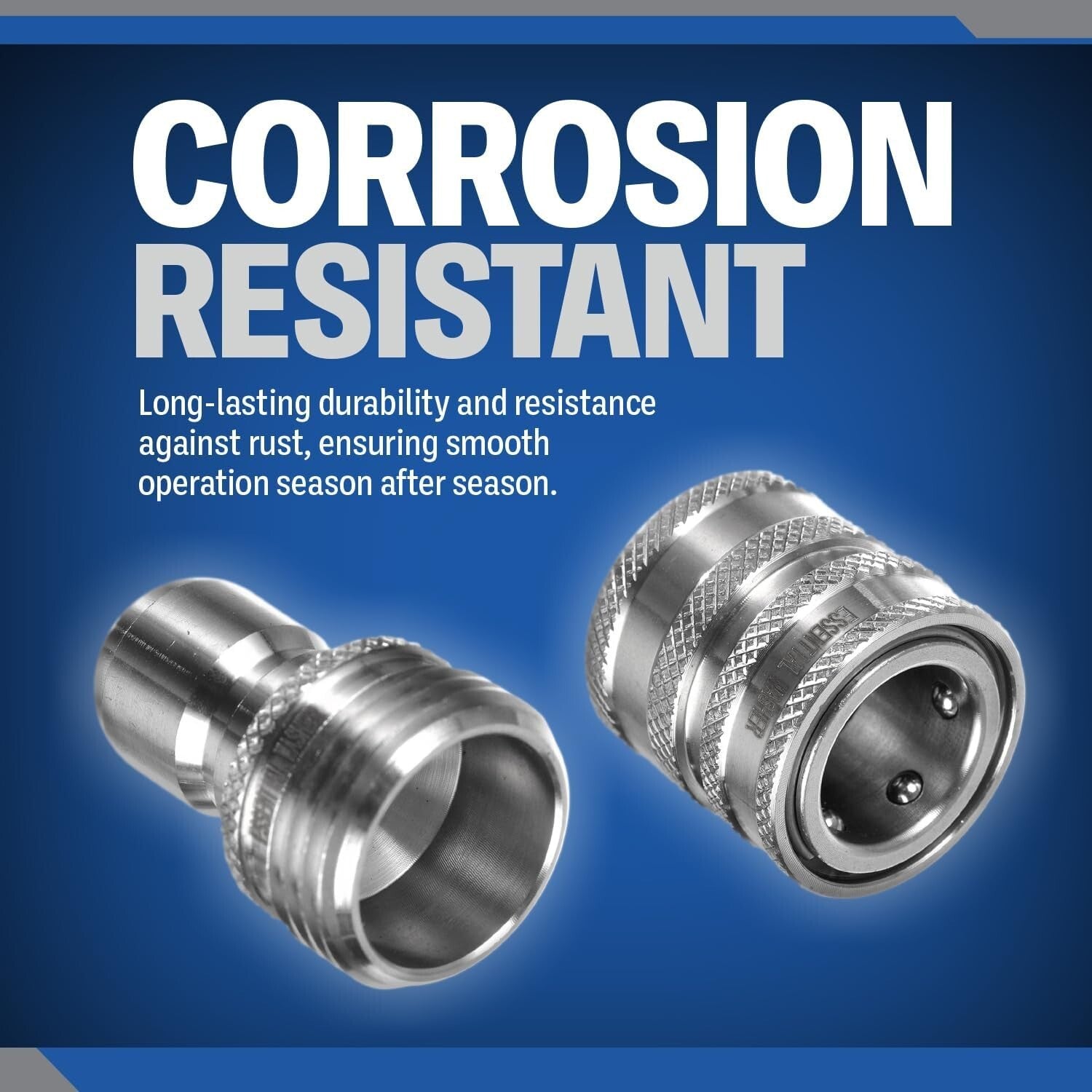 304 Stainless Steel Garden Hose Quick Connect Fittings Set of 4 for Effortles...