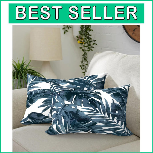 Elegant 12x20 in Waterproof Lumbar Pillows for Indoor and Outdoor Use - Set of 2