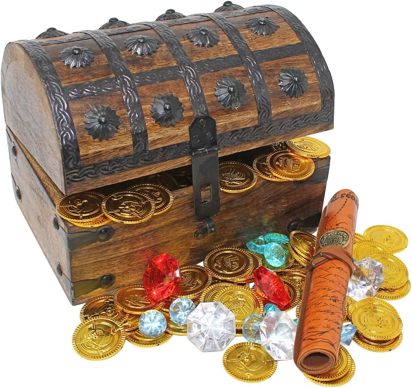 Ultimate Pirate Adventure Chest: Treasure Box with Coins & Map - 6 Pounds