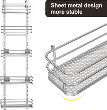 Load image into Gallery viewer, Sturdy Silver Over the Door Shower Caddy with Adjustable Height Shelf Design